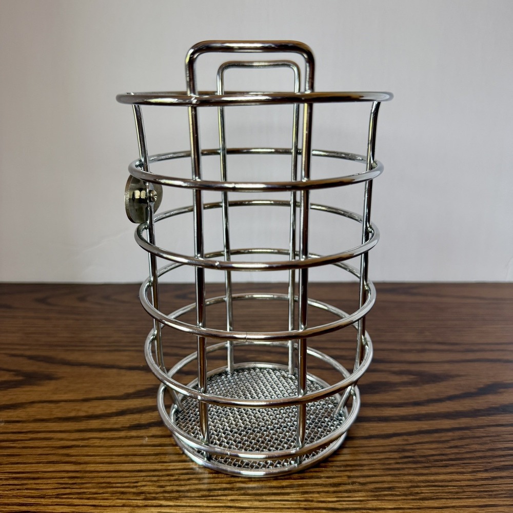 Vintage Fiesta Chrome-plated Wire Mesh Kitchen Utensil Holder - Picture 2 of 8